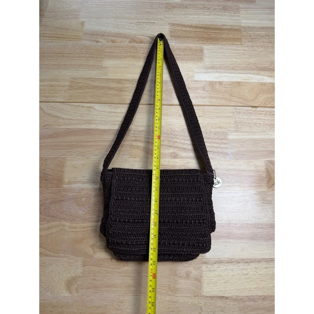 The Sak Elliott Lucca Brown Crochet Crossbody Bag Hand Crocheted Shoulder Bag - Picture 4 of 7